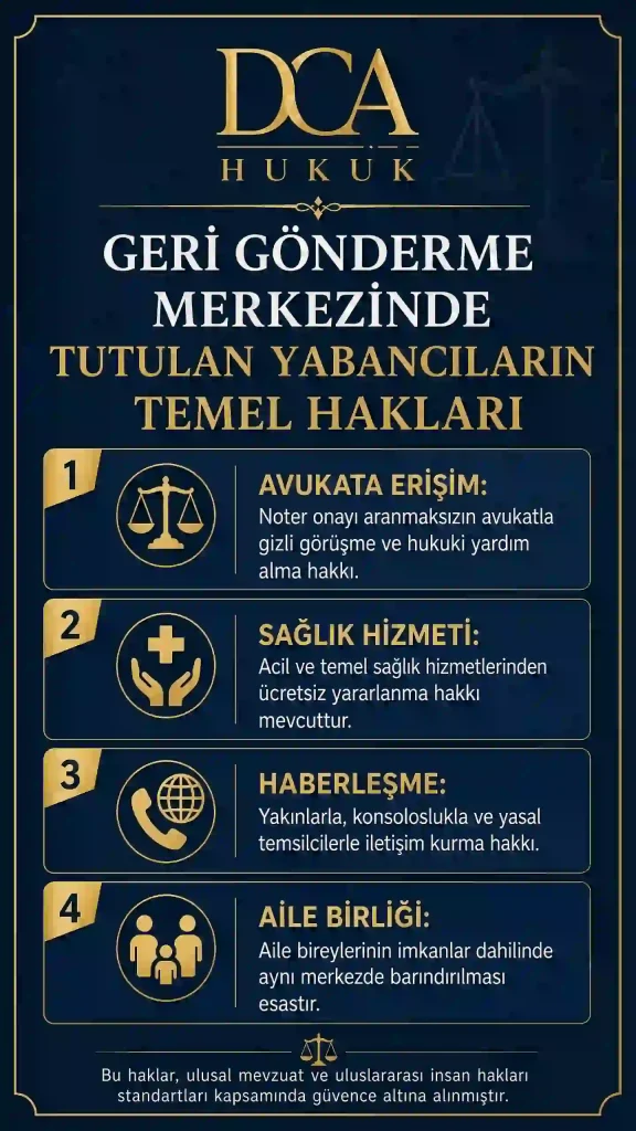 Geri Gönderme Merkezinde tutulan yabancıların avukat, sağlık ve haberleşme hakları