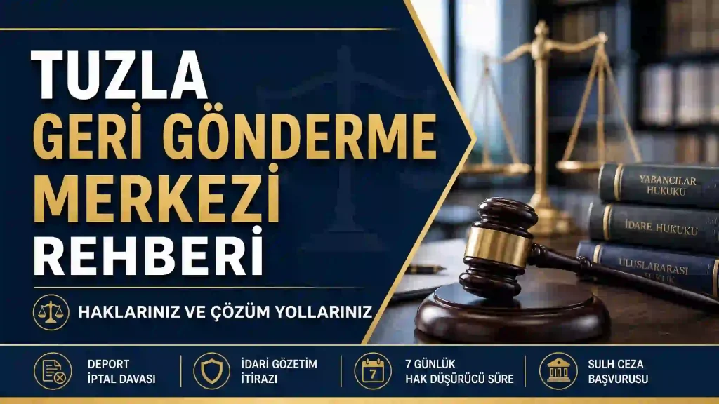 Tuzla Geri Gönderme Merkezi (GGM) hakkında haklar, ziyaret kuralları ve hukuki süreçleri anlatan bilgilendirici rehber görseli