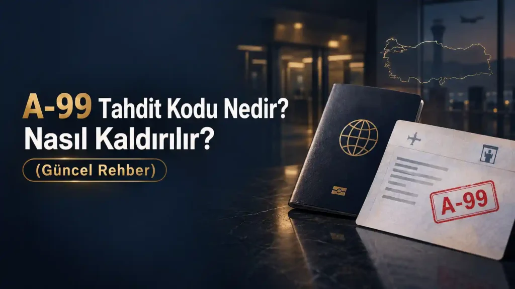 A-99 tahdit kodu ve kaldırma sürecini temsil eden pasaport ile göç belgesi