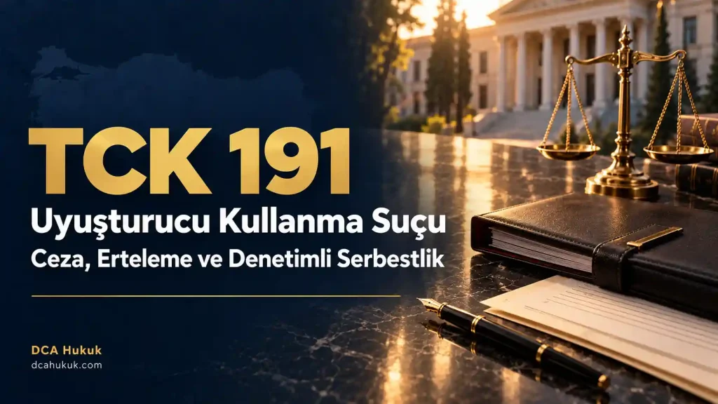 TCK 191 uyuşturucu kullanma suçu: ceza, erteleme ve denetimli serbestlik